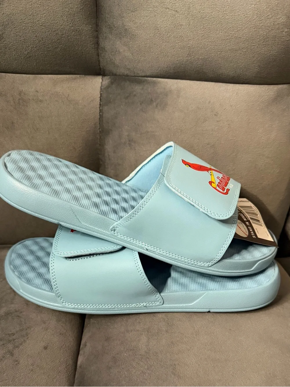 Islides St. Louis Cardinals Light Blue Size 9 Men Slides NWT in Packaging